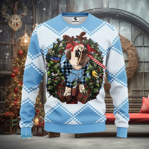 North Carolina Tar Heels Pub Dog Christmas Ugly Sweater