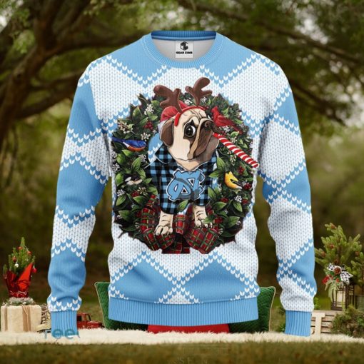 North Carolina Tar Heels Pub Dog Christmas Ugly Sweater
