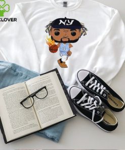 North Carolina Tar Heels RJ Davis 4 fire dribble cartoon shirt