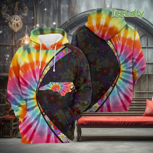 North Carolina Tie Dye 3D Printed Hoodie