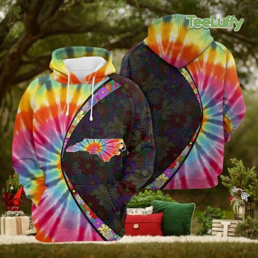 North Carolina Tie Dye 3D Printed Hoodie