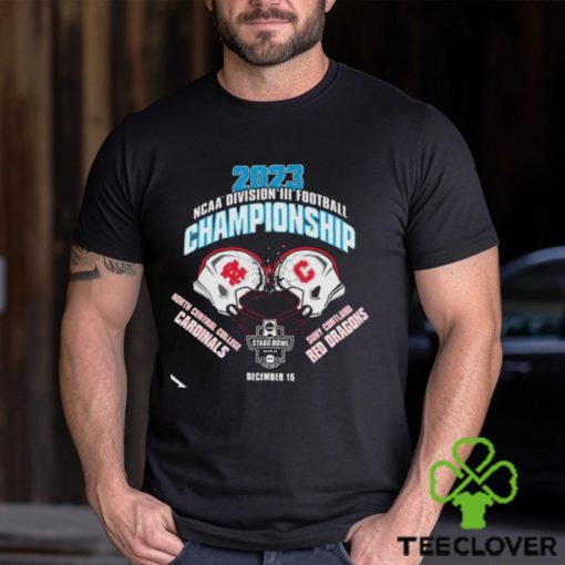 North Central College Cardinals vs Suny Cortland Red Dragons 2023 Stagg Bowl NCAA Division III Football Championship logo t shirt