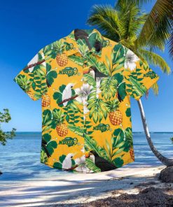 North Dakota State Bison Floral Hawaiian Shirt