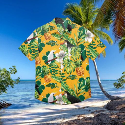 North Dakota State Bison Floral Hawaiian Shirt