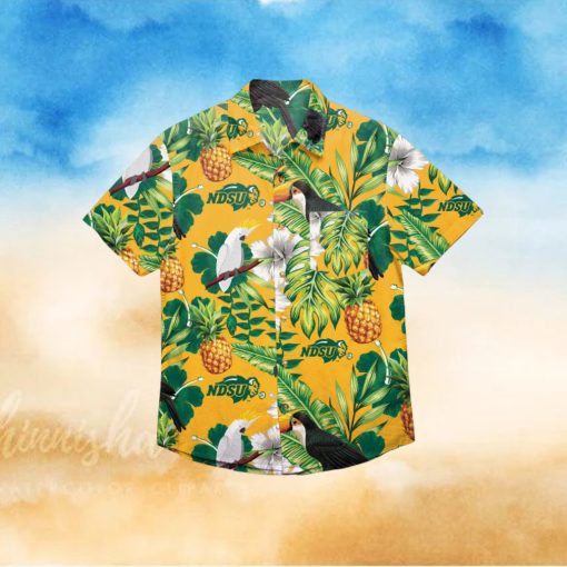 North Dakota State Bison Floral Hawaiian Shirt