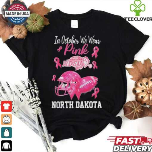 North Dakota State Bison In October We Wear Pink Breast Cancer Awareness Logo hoodie, sweater, longsleeve, shirt v-neck, t-shirt