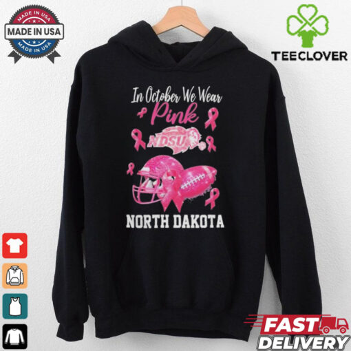 North Dakota State Bison In October We Wear Pink Breast Cancer Awareness Logo hoodie, sweater, longsleeve, shirt v-neck, t-shirt