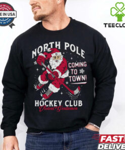 North Pole Coming To Town Hockey Club Shirt