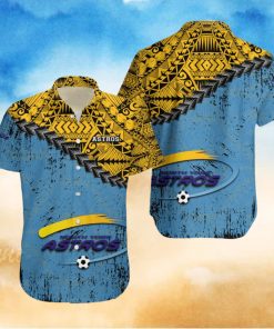 North York Astros Ca Soccer Grunge Polynesian Tattoo Pattern Hawaiian Shirt For Fans