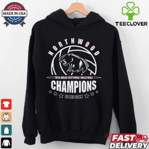 NorthWood Panthers 2024 IHSAA Sectional Volleyball Champions Go Red Slam Shirt