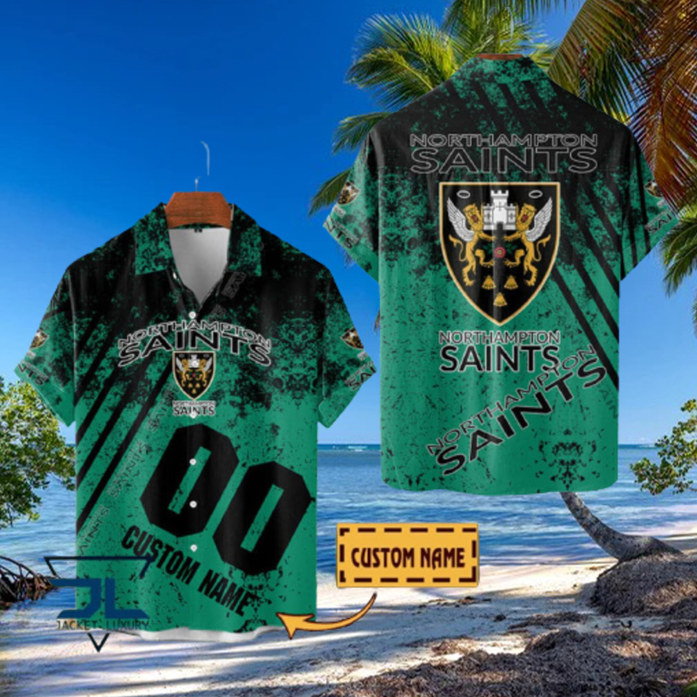 Northampton Saints Premiership Rugby 2023 Custom Name Hawaiian Shirt Northampton Saints Premiership Rugby 2023 Custom Name Hawaiian Shirt