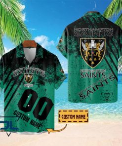 Northampton Saints Premiership Rugby 2023 Custom Name Hawaiian Shirt