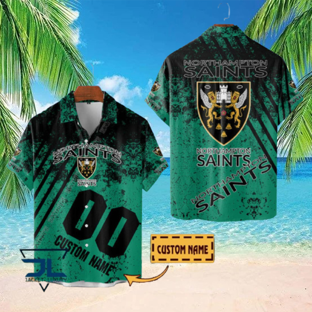Northampton Saints Premiership Rugby 2023 Custom Name Hawaiian Shirt Northampton Saints Premiership Rugby 2023 Custom Name Hawaiian Shirt