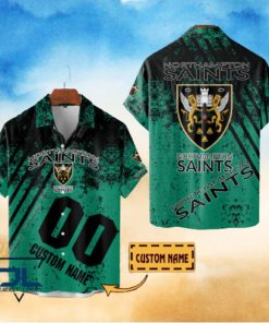 Northampton Saints Premiership Rugby 2023 Custom Name Hawaiian Shirt