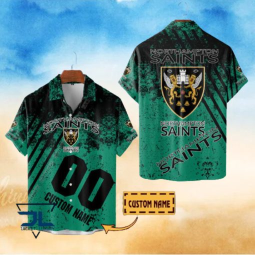 Northampton Saints Premiership Rugby 2023 Custom Name Hawaiian Shirt