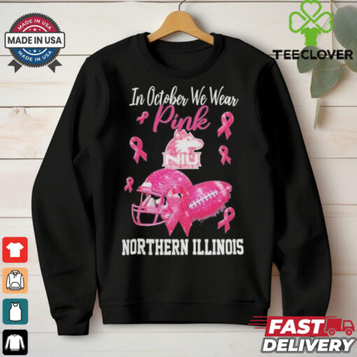 Northern Illinois Huskies In October We Wear Pink Breast Cancer Awareness Logo hoodie, sweater, longsleeve, shirt v-neck, t-shirt