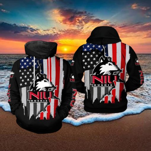 Northern Illinois Huskies NCAA US Flag 3D Printed Hoodie