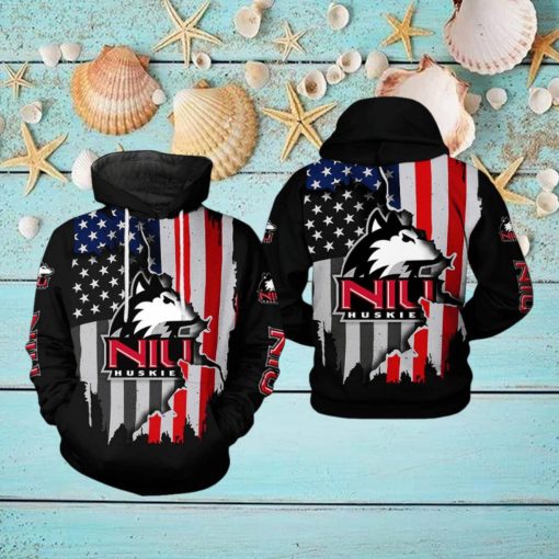 Northern Illinois Huskies NCAA US Flag 3D Printed Hoodie