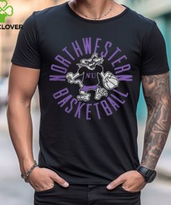Northwestern Wildcats Basketball Retro Illustration Mascot 2024 Tee shirt