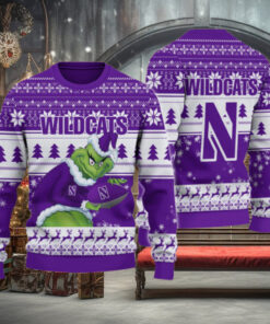 Northwestern Wildcats Grinch Ugly Christmas Sweater
