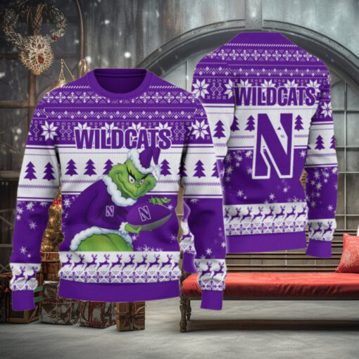 Northwestern Wildcats Grinch Ugly Christmas Sweater