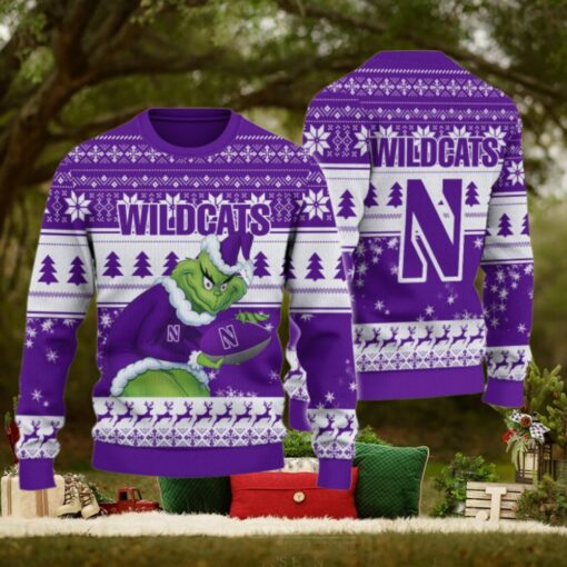 Northwestern Wildcats Grinch Ugly Christmas Sweater