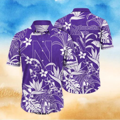 Northwestern Wildcats NCAA Flower Unisex All Over Print Hawaiian Shirt