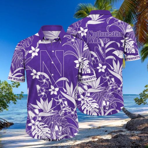 Northwestern Wildcats NCAA Flower Unisex All Over Print Hawaiian Shirt