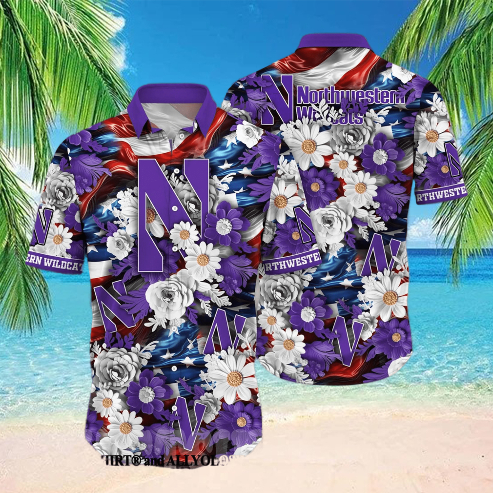 Northwestern Wildcats NCAA Independence Day Full Print Classic Hawaiian Shirt Northwestern Wildcats NCAA Independence Day Full Print Classic Hawaiian Shirt