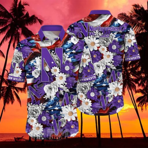 Northwestern Wildcats NCAA Independence Day Full Print Classic Hawaiian Shirt