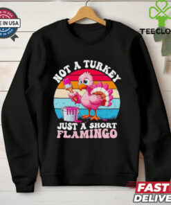Not a turkey just a short Flamingo Thanksgiving saying shirt