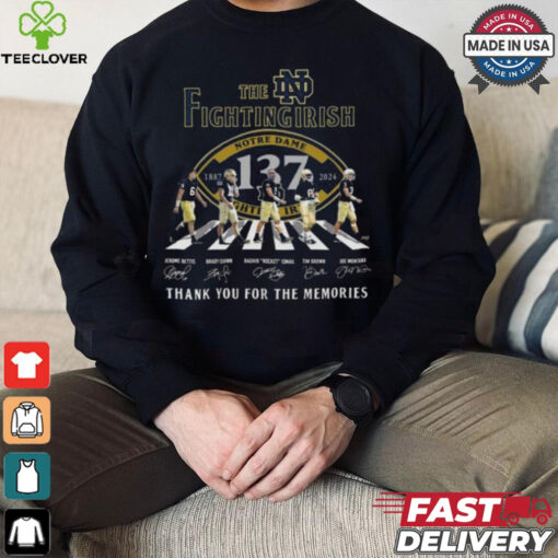 Notre Dame Fighting Irish 137 Years Of The Memories 1887 2024 Signatures Shirt