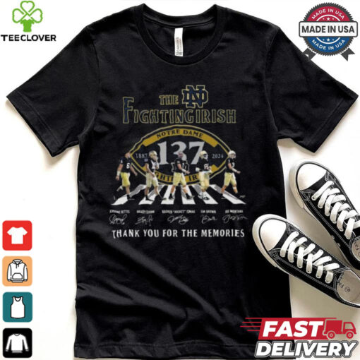 Notre Dame Fighting Irish 137 Years Of The Memories 1887 2024 Signatures Shirt