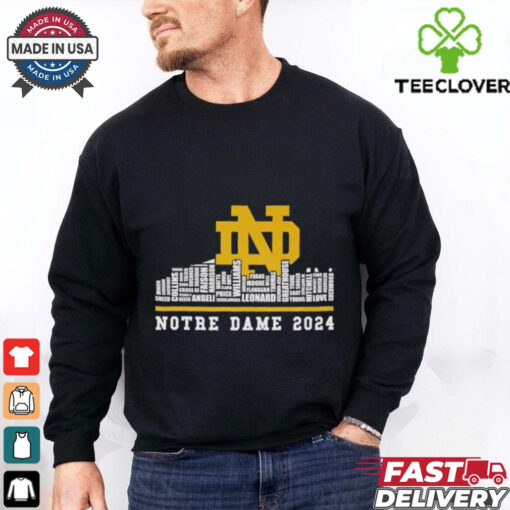 Notre Dame Fighting Irish 2024 team roster shirt