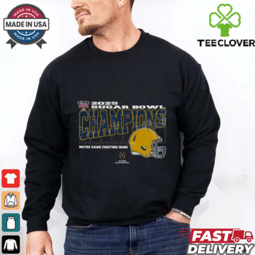 Notre Dame Fighting Irish 2025 Sugar Bowl Champions College Football Playoff Quarterfinal Vintage Style With Helmet Unisex T Shirt