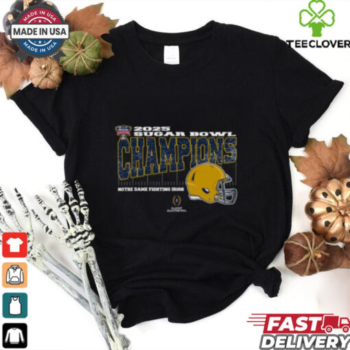 Notre Dame Fighting Irish 2025 Sugar Bowl Champions College Football Playoff Quarterfinal Vintage Style With Helmet Unisex T Shirt
