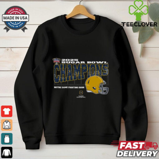 Notre Dame Fighting Irish 2025 Sugar Bowl Champions College Football Playoff Quarterfinal Vintage Style With Helmet Unisex T Shirt