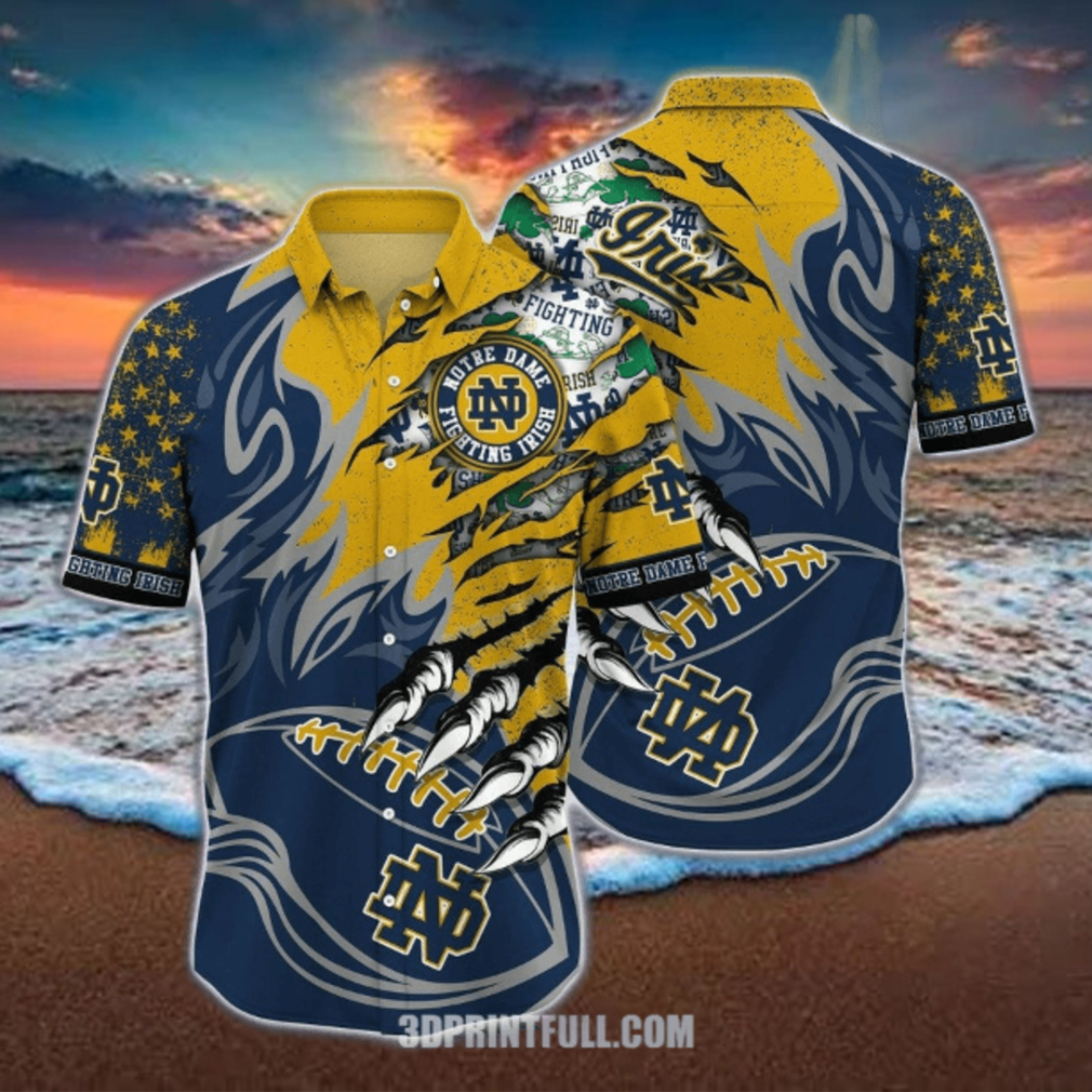 Notre Dame Fighting Irish 3D Hawaiian shirt Men Notre Dame Fighting Irish 3D Hawaiian shirt Men