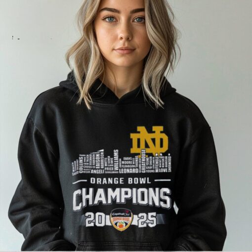 Notre Dame Fighting Irish Capital One 2025 Orange Bowl Champions Hoodie T Shirt