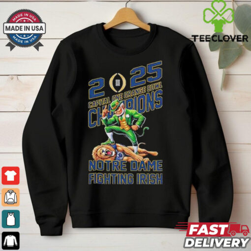 Notre Dame Fighting Irish Defeat Penn State Nittany Lions Mascot Capital One Orange Bowl College Football Playoff Semifinal Champions NCAA Bowl Games Season 2024 2025 T Shirts