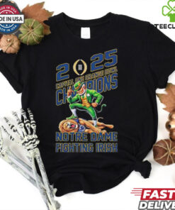 Notre Dame Fighting Irish Defeat Penn State Nittany Lions Mascot Capital One Orange Bowl College Football Playoff Semifinal Champions NCAA Bowl Games Season 2024-2025 T-Shirts with bold graphic design, celebrating the victory and perfect for Fighting Irish fans.
