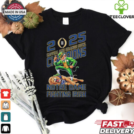 Notre Dame Fighting Irish Defeat Penn State Nittany Lions Mascot Capital One Orange Bowl College Football Playoff Semifinal Champions NCAA Bowl Games Season 2024 2025 T Shirts