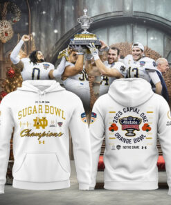 Notre Dame Fighting Irish Football Champions 2025 Orange Bowl White Hoodie T Shirt