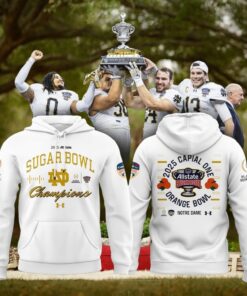 Notre Dame Fighting Irish Football Champions 2025 Orange Bowl White Hoodie T Shirt