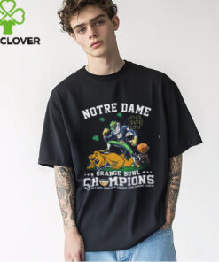 The **Notre Dame Fighting Irish Football Orange Bowl Champions 2025 Special New T-Shirt** celebrates Notre Dame's victory in the 2025 Orange Bowl. Featuring bold graphics and a special commemorative design, this shirt is perfect for fans who want to show their pride in the Fighting Irish's championship win!