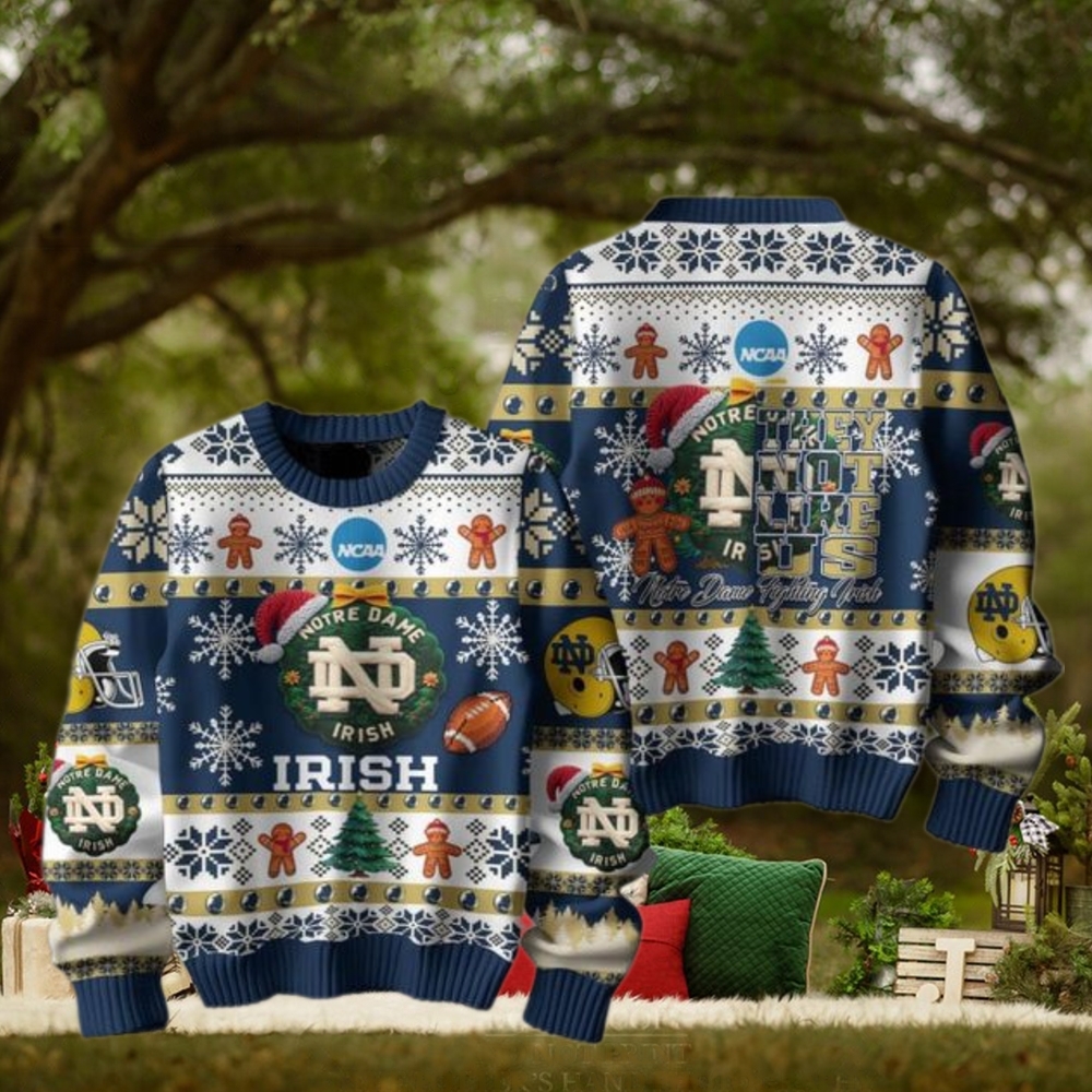 Notre Dame Fighting Irish Football They Not Like Us Christmas Ugly Sweater Notre Dame Fighting Irish Football They Not Like Us Christmas Ugly Sweater