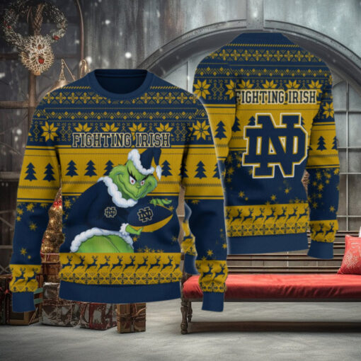 Notre Dame Fighting Irish Grinch Ugly Christmas Sweater
