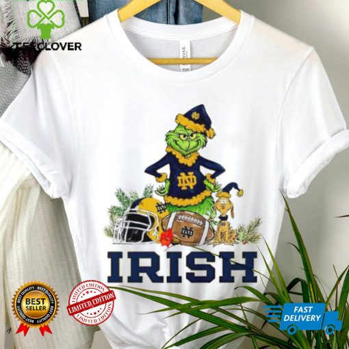 Notre Dame Fighting Irish Grinch and Max dog funny Christmas hoodie, sweater, longsleeve, shirt v-neck, t-shirt