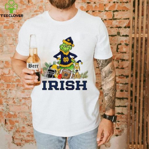 Notre Dame Fighting Irish Grinch and Max dog funny Christmas hoodie, sweater, longsleeve, shirt v-neck, t-shirt