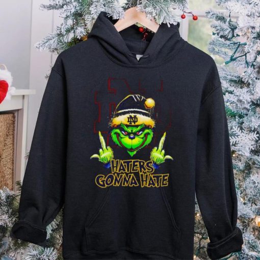 Notre Dame Fighting Irish Grinch middle finger haters gonna hate hoodie, sweater, longsleeve, shirt v-neck, t-shirt mens t hoodie, sweater, longsleeve, shirt v-neck, t-shirt